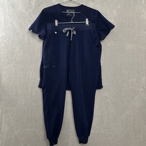 Figs Technical Collection Scrub Set ( Top M) Zamora Joggers Medium Women's Navy